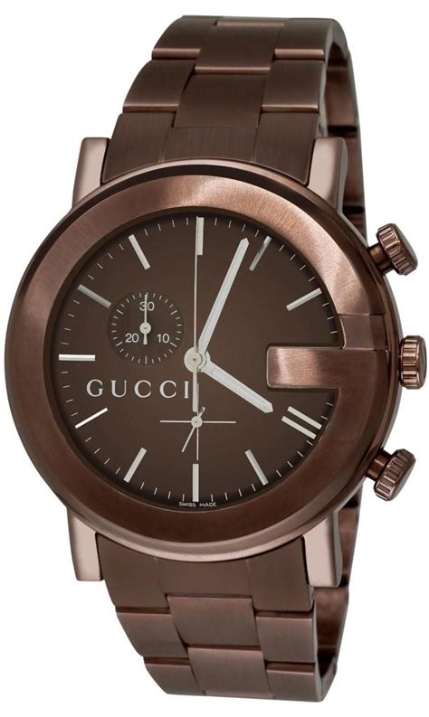 gucci mens watch brown black|Gucci g chrono watch black.